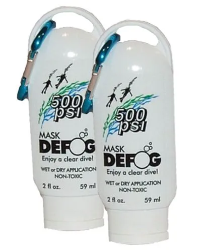 500 PSI 2 Pack 2 fl.oz. Mask defog Sport Bottle with Carabineer