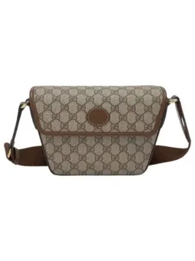 All over GG Supreme Canvas Shoulder Bag Beige