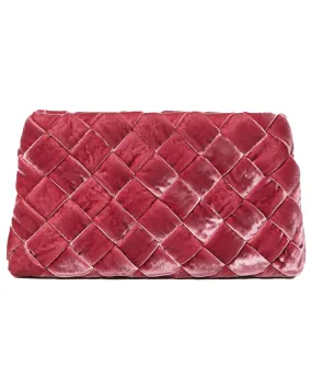 Aviva Woven Puff Clutch in Tea Rose