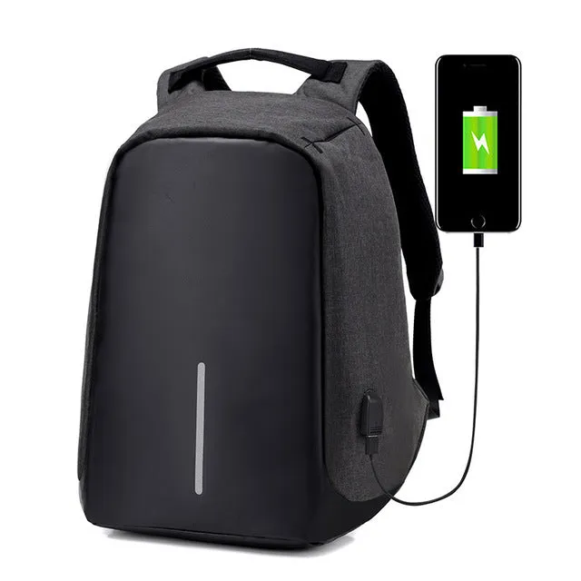 Backpack Anti Theft USB Charging Travel Waterproof Nylon