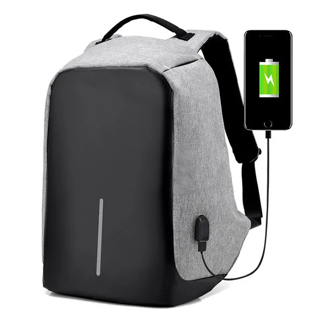 Backpack Anti Theft USB Charging Travel Waterproof Nylon