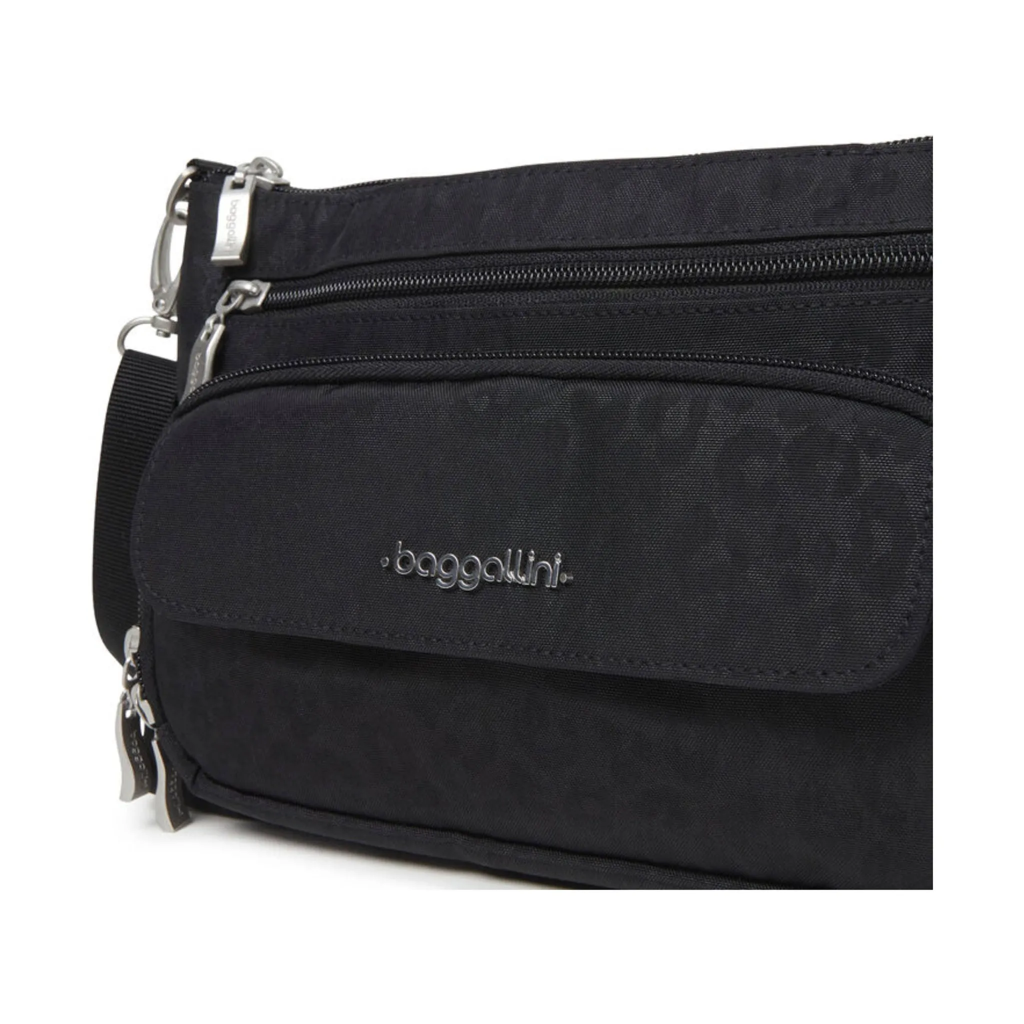 Baggallini Original RFID everyday XBody - Black Cheetah Embossed