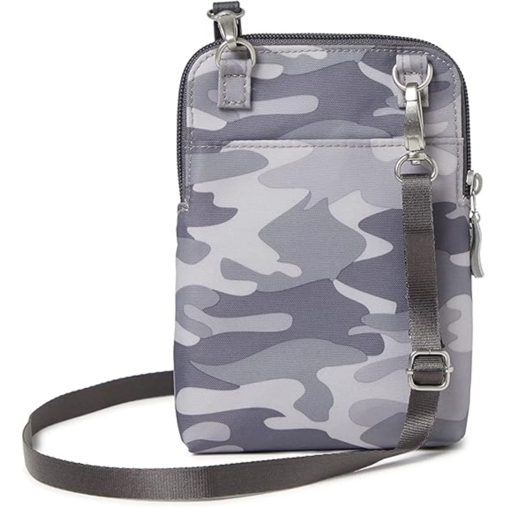 Baggallini Take Two RFID Bryant Crossbody - Grey Camo Print