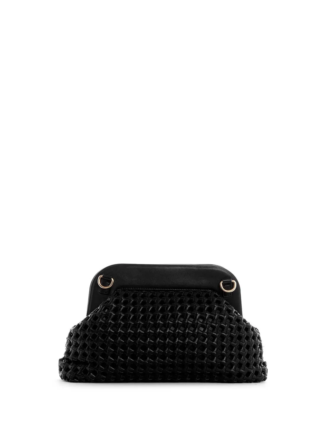 Black Sicilia Frame Clutch Crossbody Bag