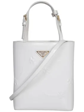 Brushed Leather Tote Bag White