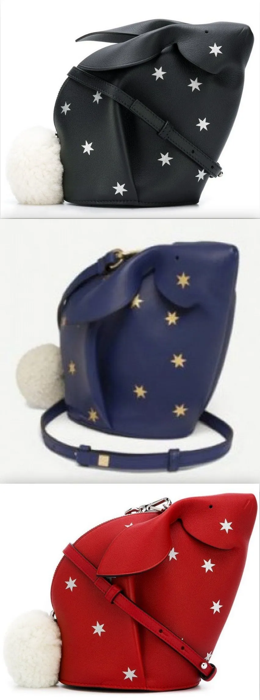 Bunny Stars Mini Bag - Black, Blue, Red