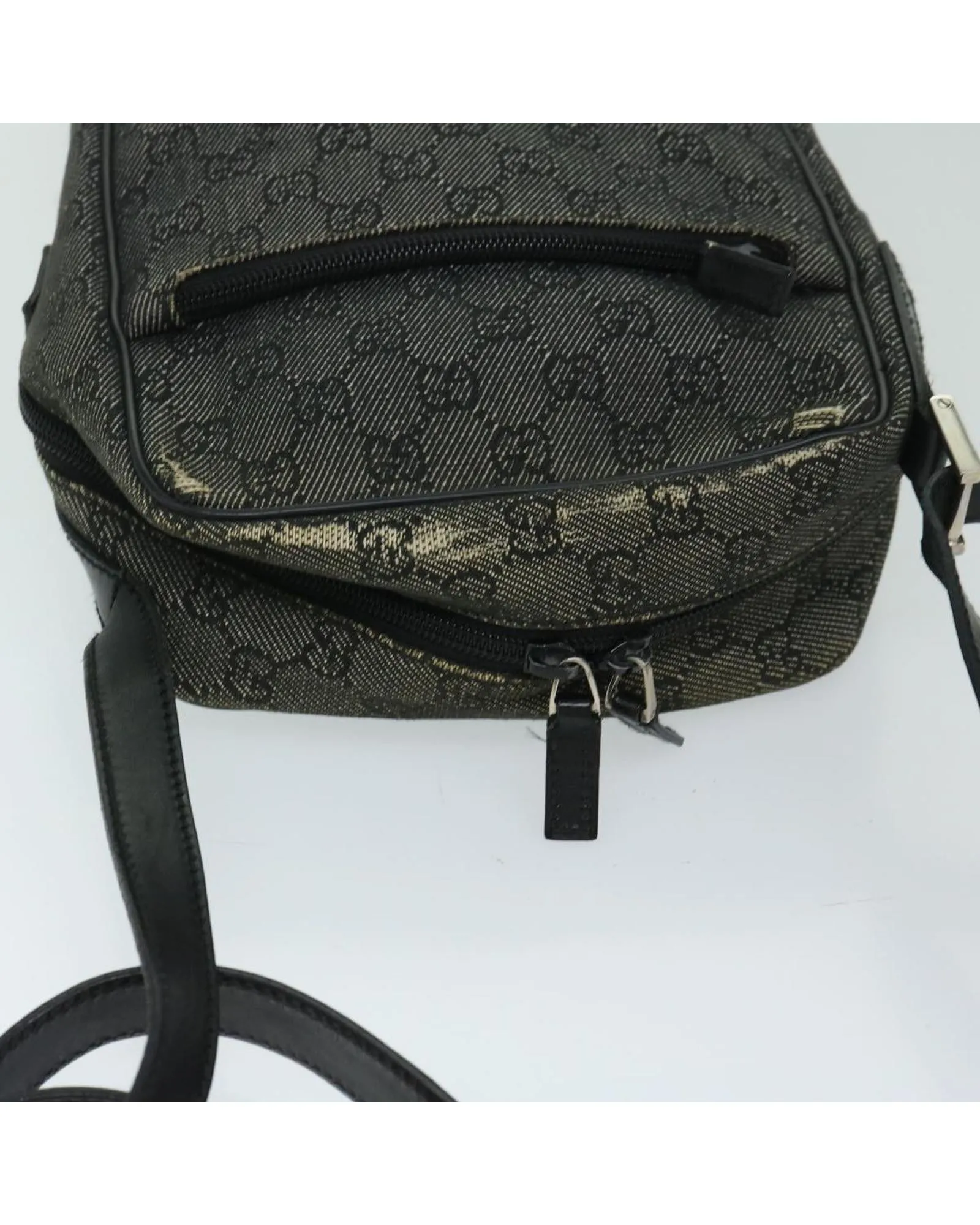 Canvas Shoulder Bag with GG Print and Authenticity Certification