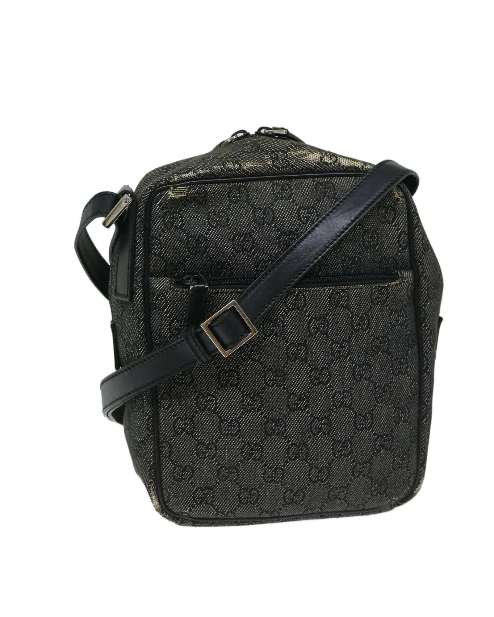 Canvas Shoulder Bag with GG Print and Authenticity Certification