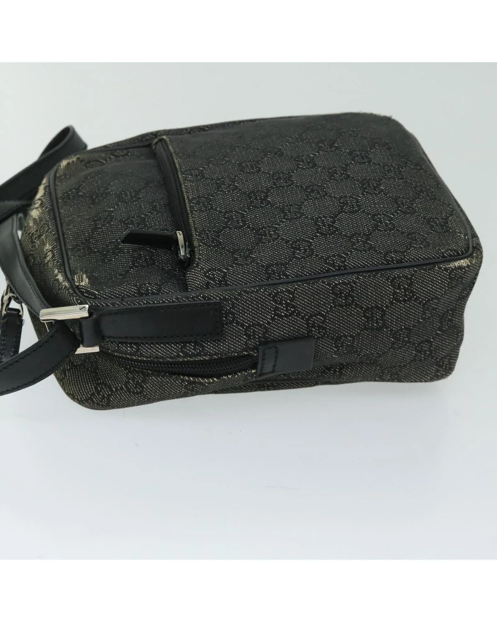 Canvas Shoulder Bag with GG Print and Authenticity Certification