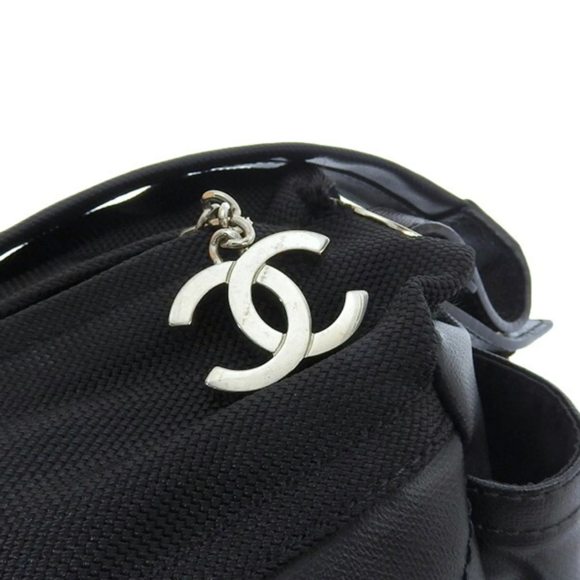 CHANEL Coated Canvas Leather Paris Biarritz Coco Mark One Shoulder Bag A34205 Black Ladies