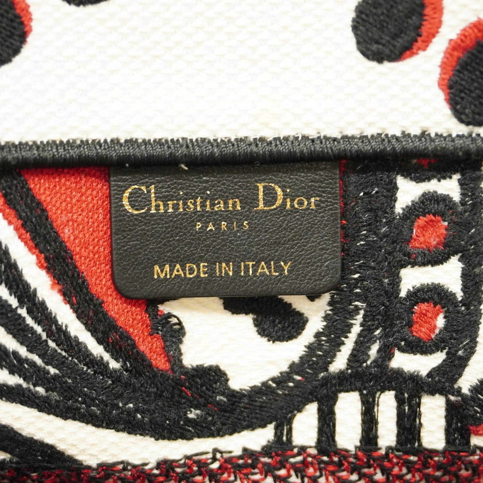 CHRISTIAN DIORAuth  Book Tote Women's Canvas Tote Bag Black,Ivory,Red Color