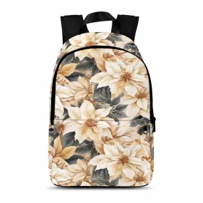 Cream Poinsettia2  Adult Casual Backpack