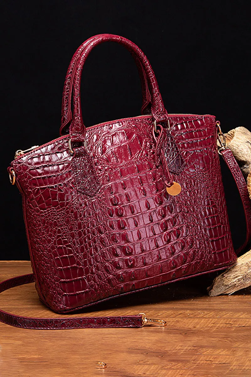 CROCODILE PATTERN HANDBAG SHOULDER BAG