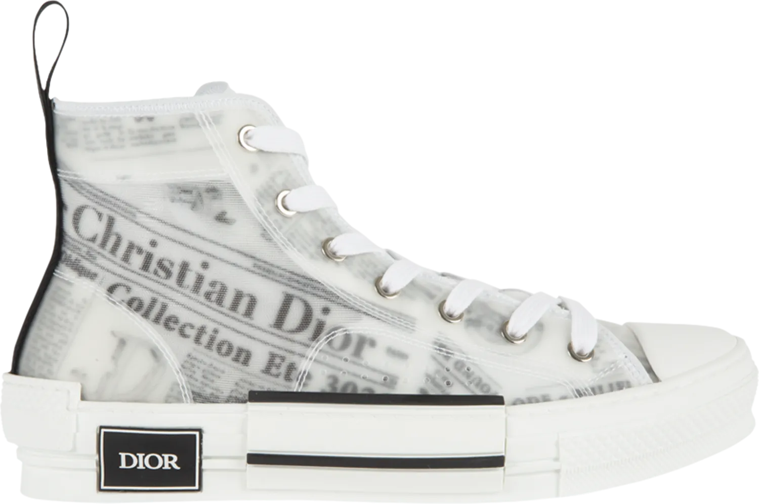 DIOR X DANIEL ARSHAM NEWSPAPER PRINT B23 HIGH TOP SNEAKERS