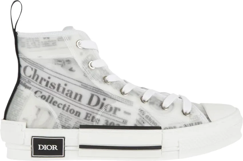 DIOR X DANIEL ARSHAM NEWSPAPER PRINT B23 HIGH TOP SNEAKERS