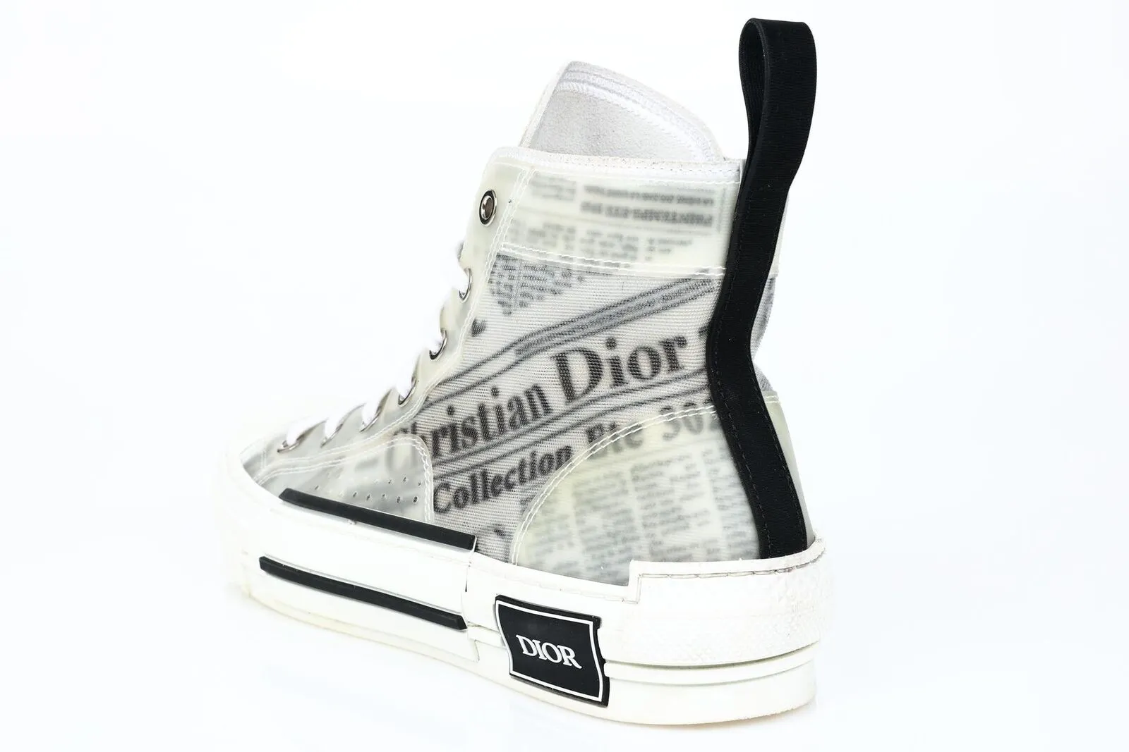 DIOR X DANIEL ARSHAM NEWSPAPER PRINT B23 HIGH TOP SNEAKERS