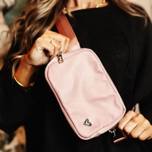 Dixie Nylon Belt/Crossbody Bag - Rose