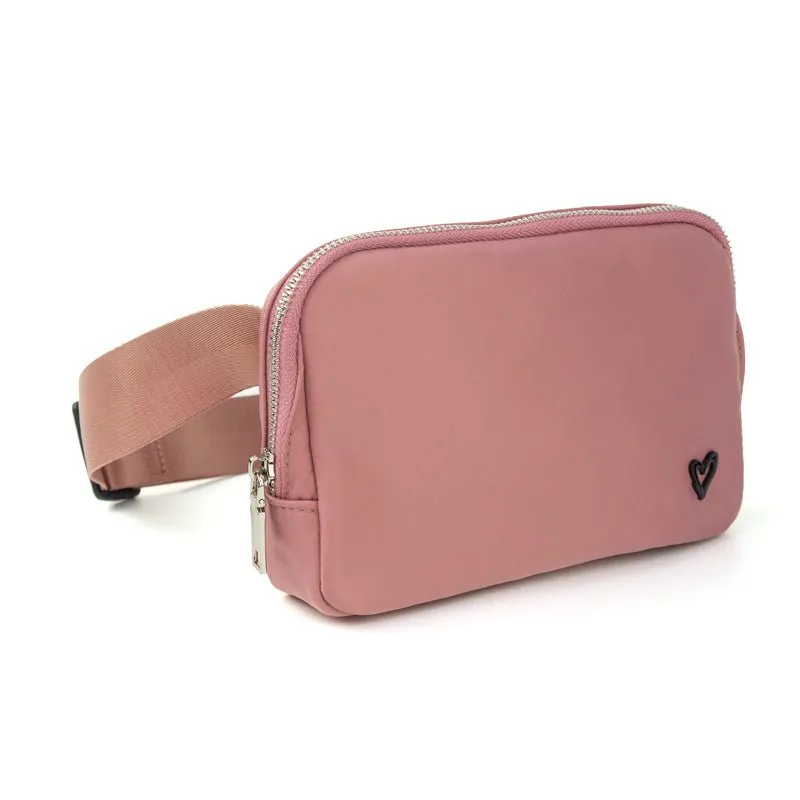 Dixie Nylon Belt/Crossbody Bag - Rose