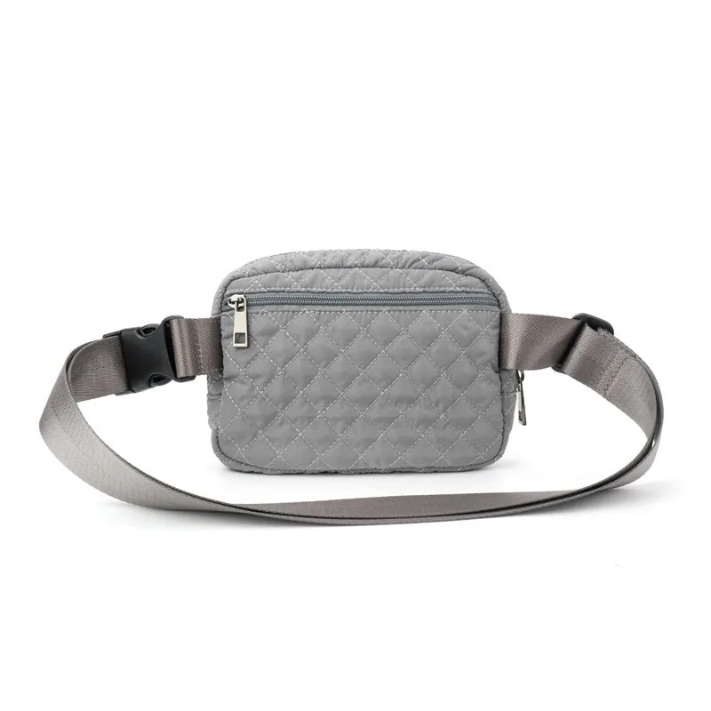 Dixie Quilted Belt/Crossbody Bag - Grey