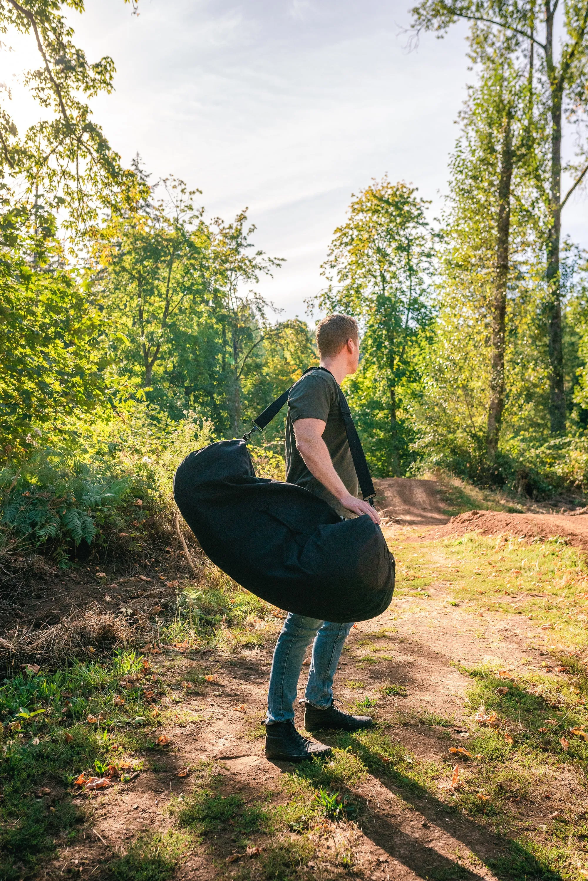 Duffel Bag With Zipper - Black - 42 In X 15 In X 15 In