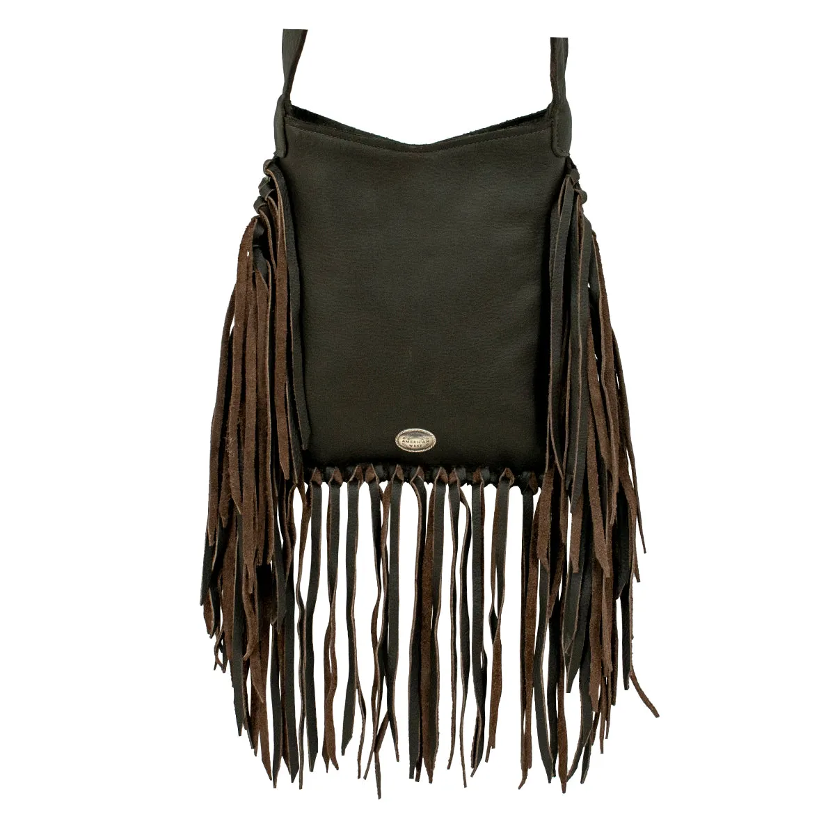 Fringed Cowgirl Messenger Hair on Hide Crossbody - Chocolate