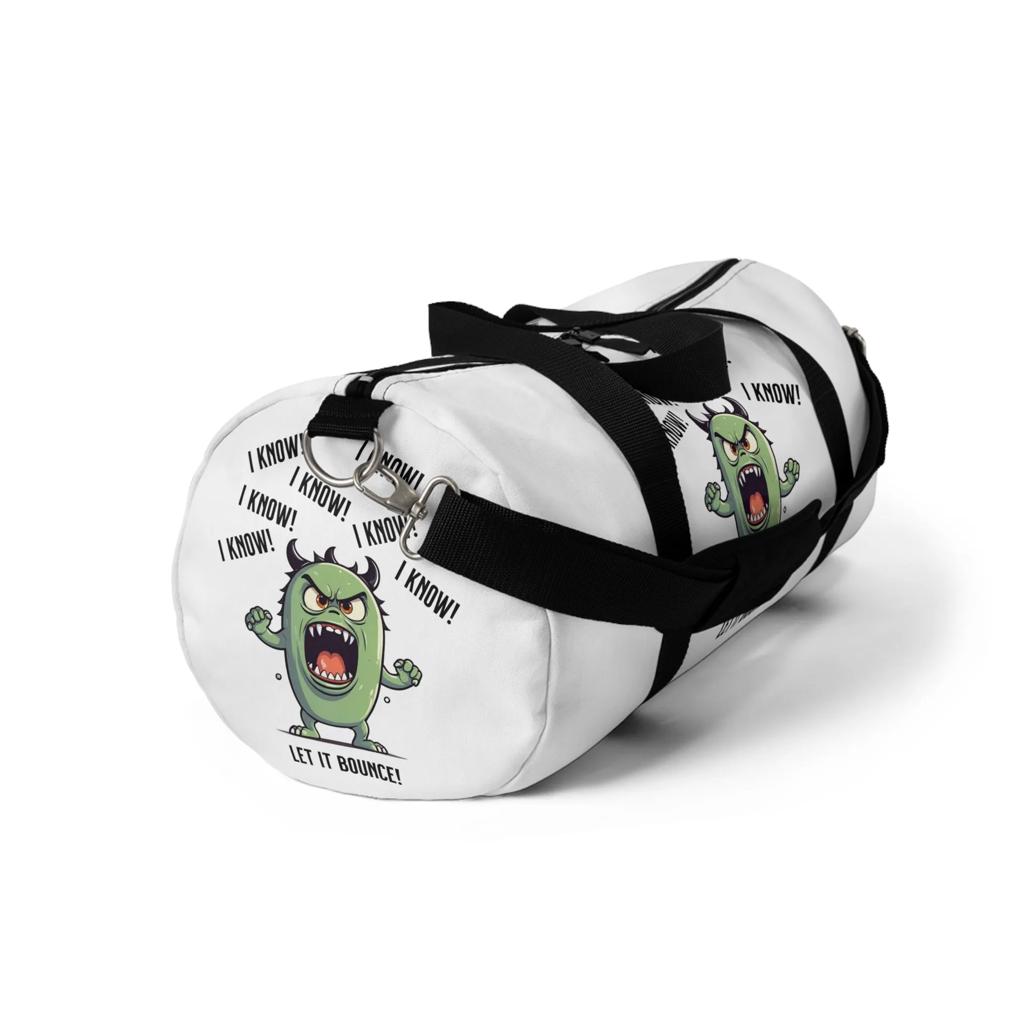 Fun Pickleball Duffle Bag – "I Know, I Know, I Know! Let it Bounce!"