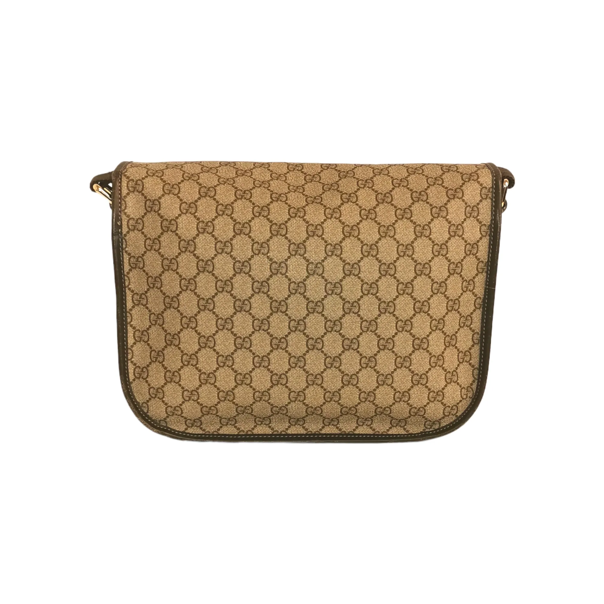 Gucci Messenger Bag GG Canvas Brown Leather