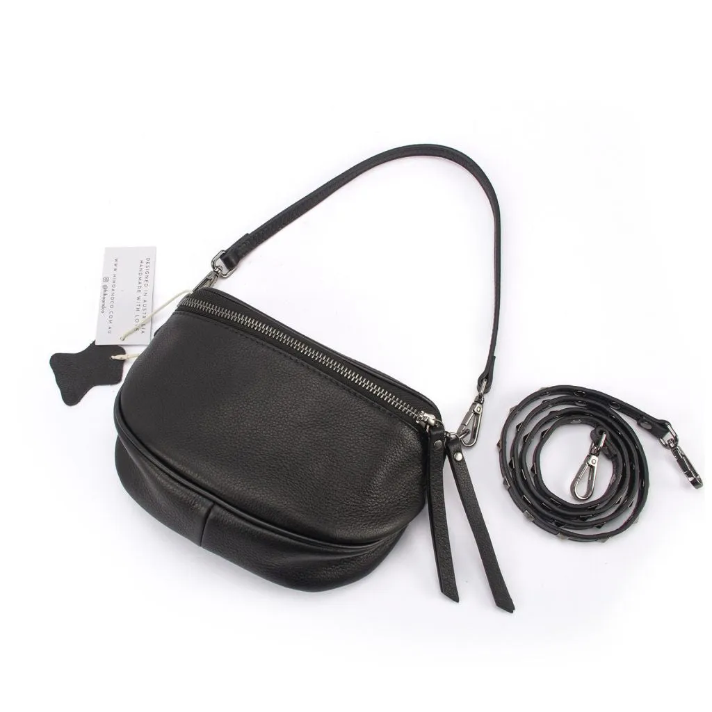 Hi Ho - Obsessed Mini Crossbody Bag in Black/Gunmetal