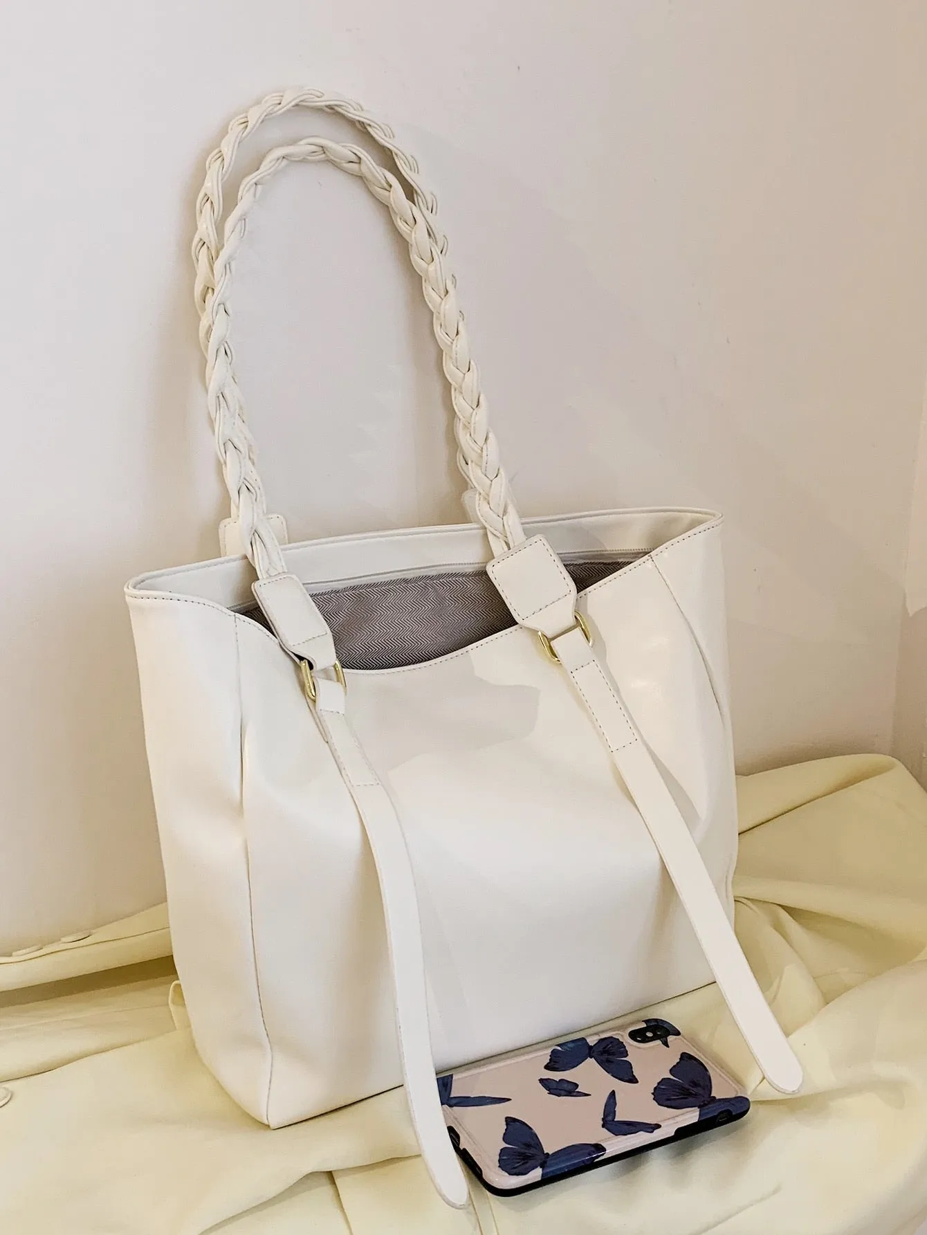 Minimalist Braided Design Shoulder Tote Bag