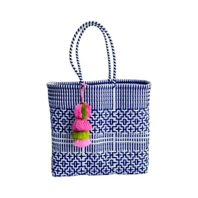 Preppy Tile Navy/White Citron MEDIUM Tote