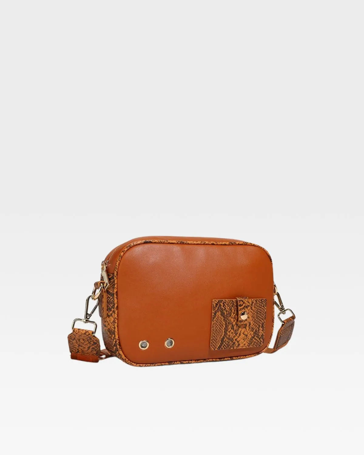 PY Crossbody Messenger Bag in Brown