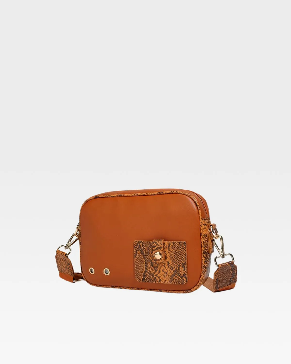 PY Crossbody Messenger Bag in Brown