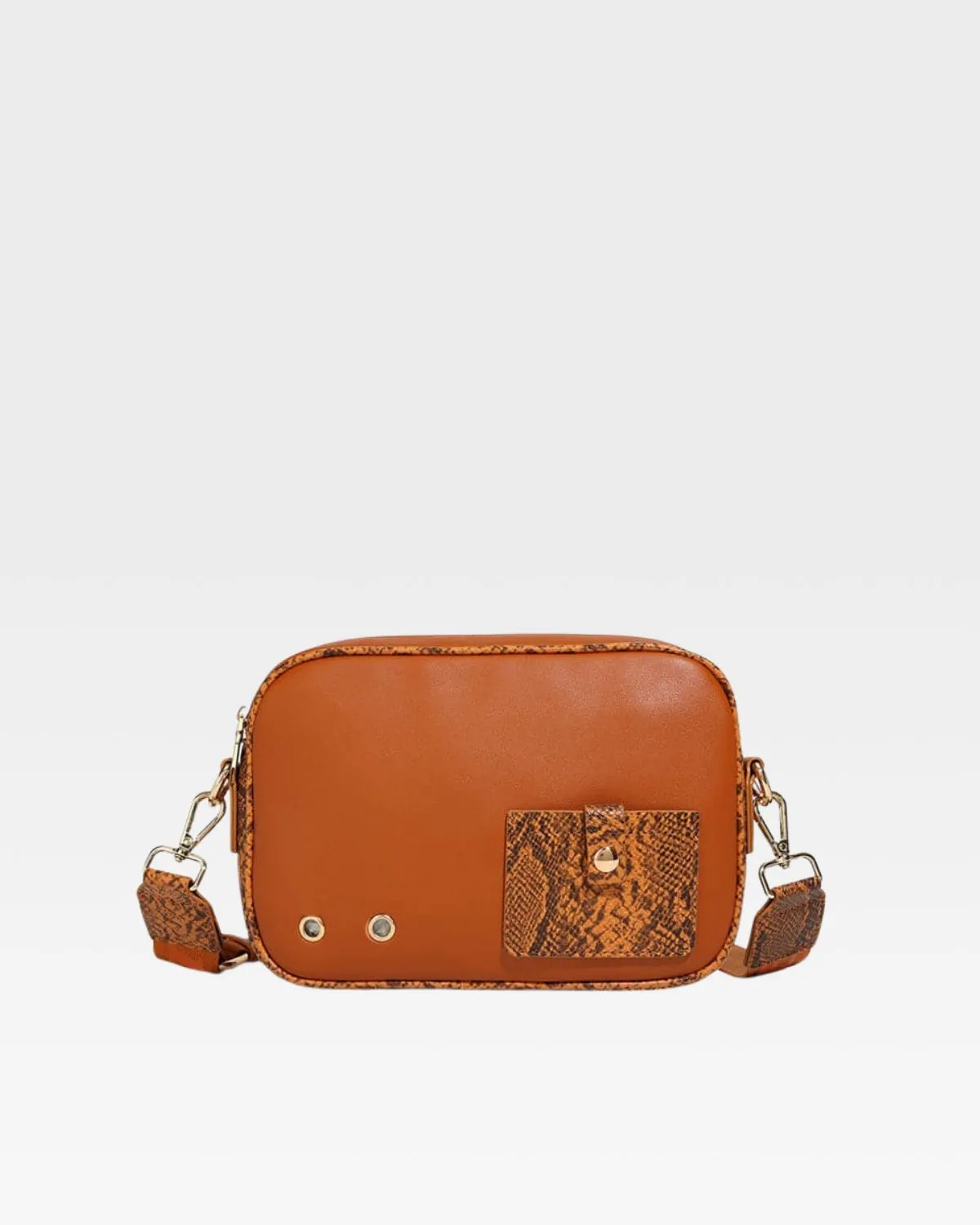 PY Crossbody Messenger Bag in Brown