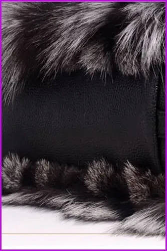 Real Silver Fox Fur Messenger Bags F3669