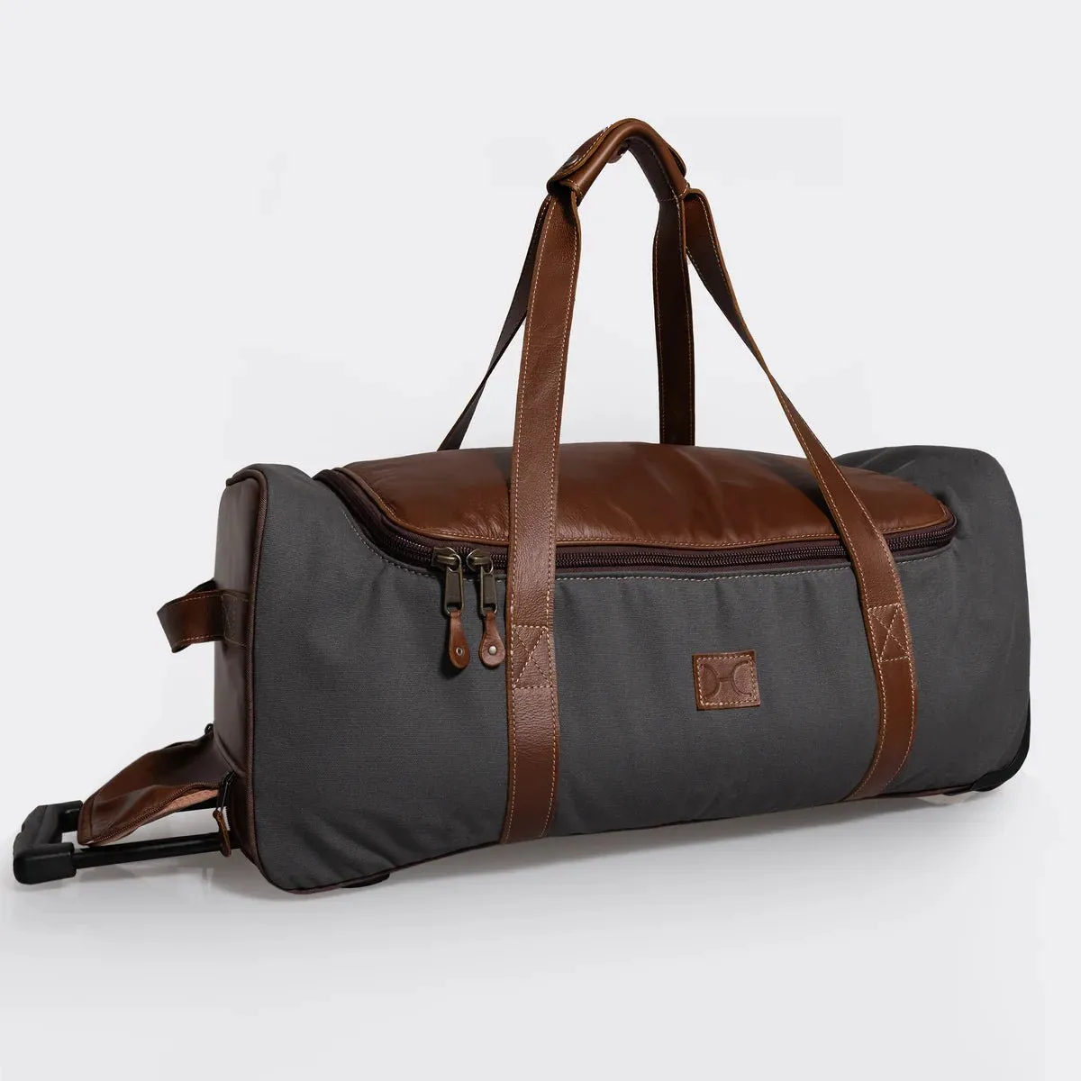 Thandana Wax Canvas & Leather Wheeled Duffel Bag