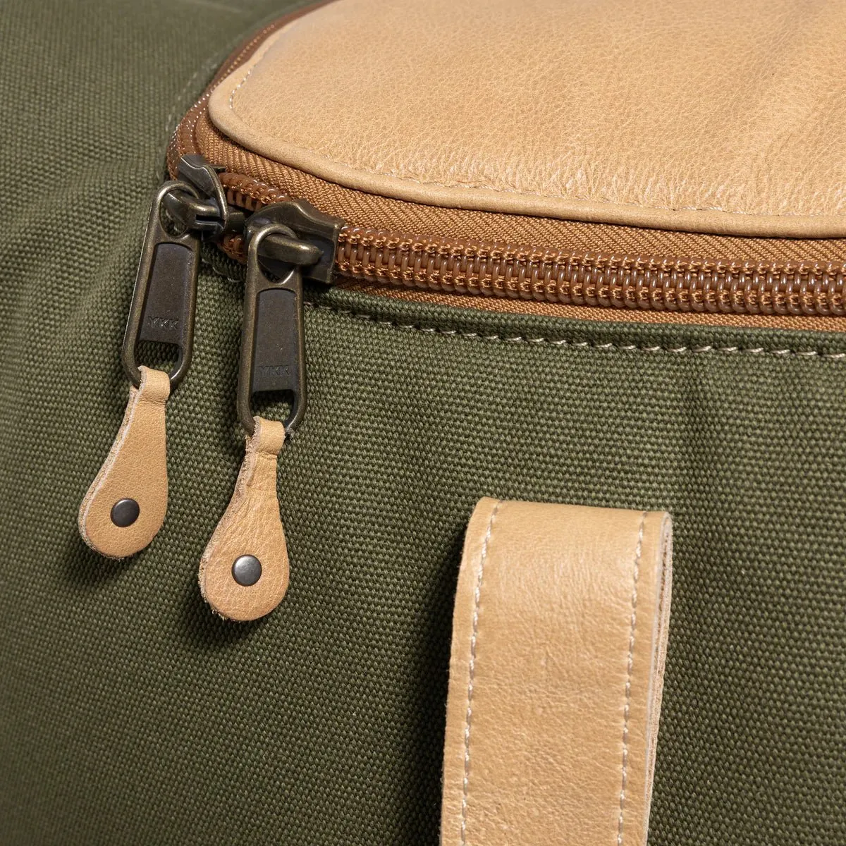 Thandana Wax Canvas & Leather Wheeled Duffel Bag