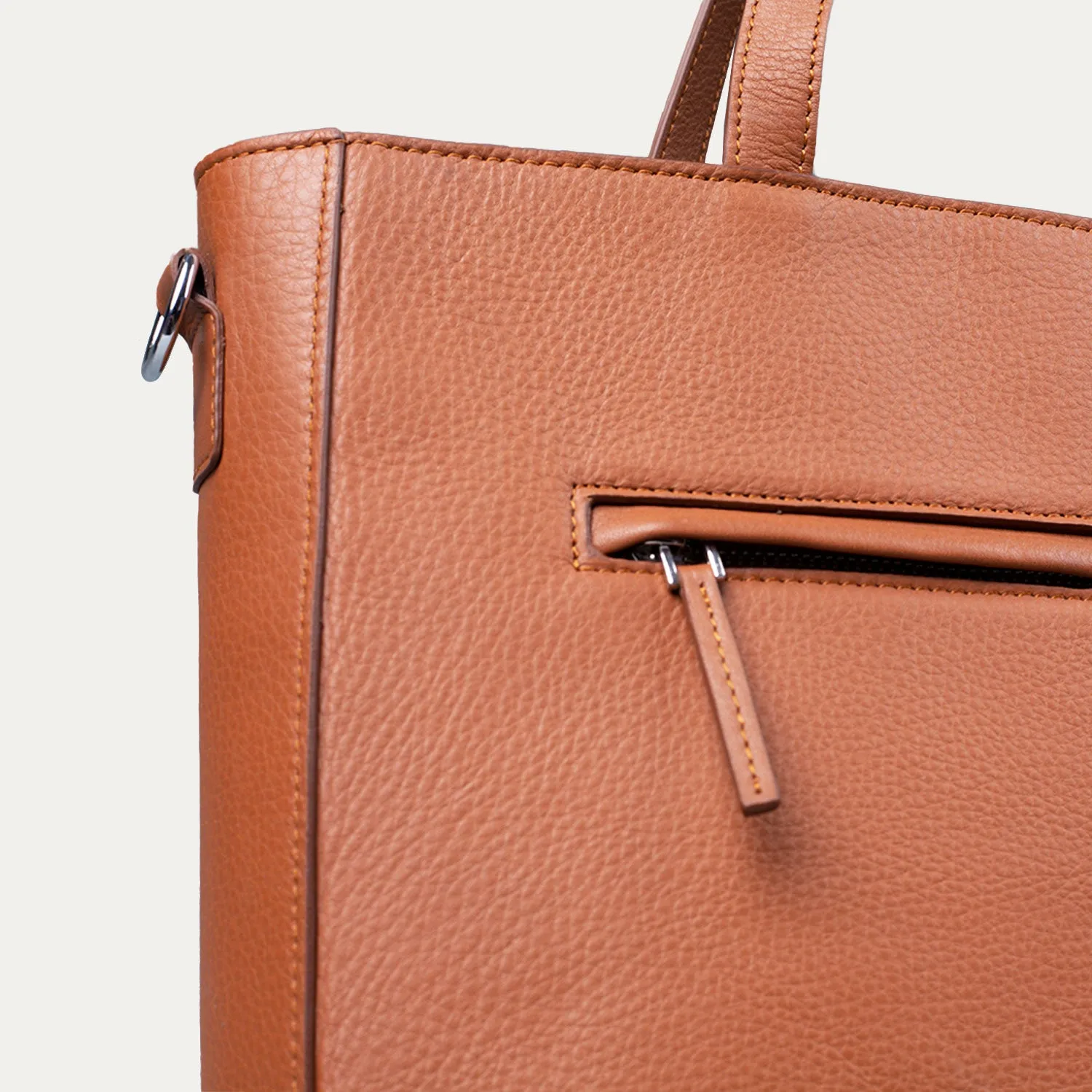 The Poet Brown Leather Tote Bag