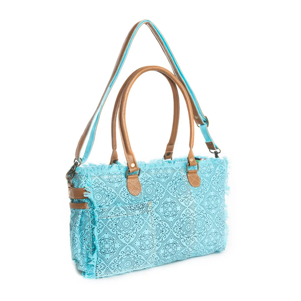 Triple Fork Ranch Tote Bag in Turquoise