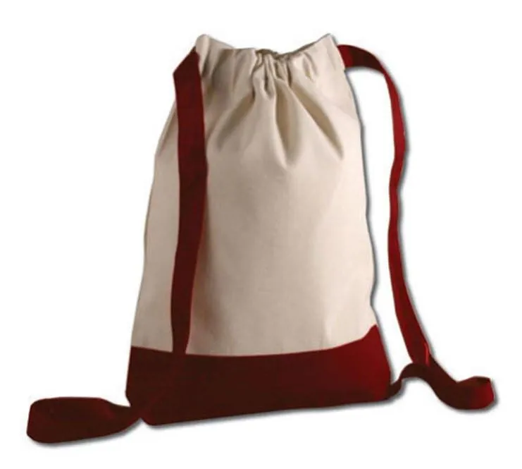 Two Tone Canvas Sport Backpacks / Wholesale Drawstring Bags - BPK57