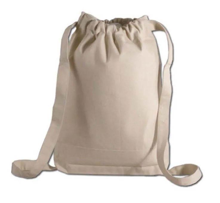 Two Tone Canvas Sport Backpacks / Wholesale Drawstring Bags - BPK57