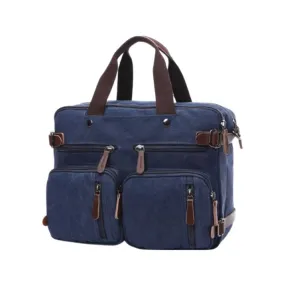 Unisex Canvas Multi-Functional Laptop Bag 8691-2 Blue