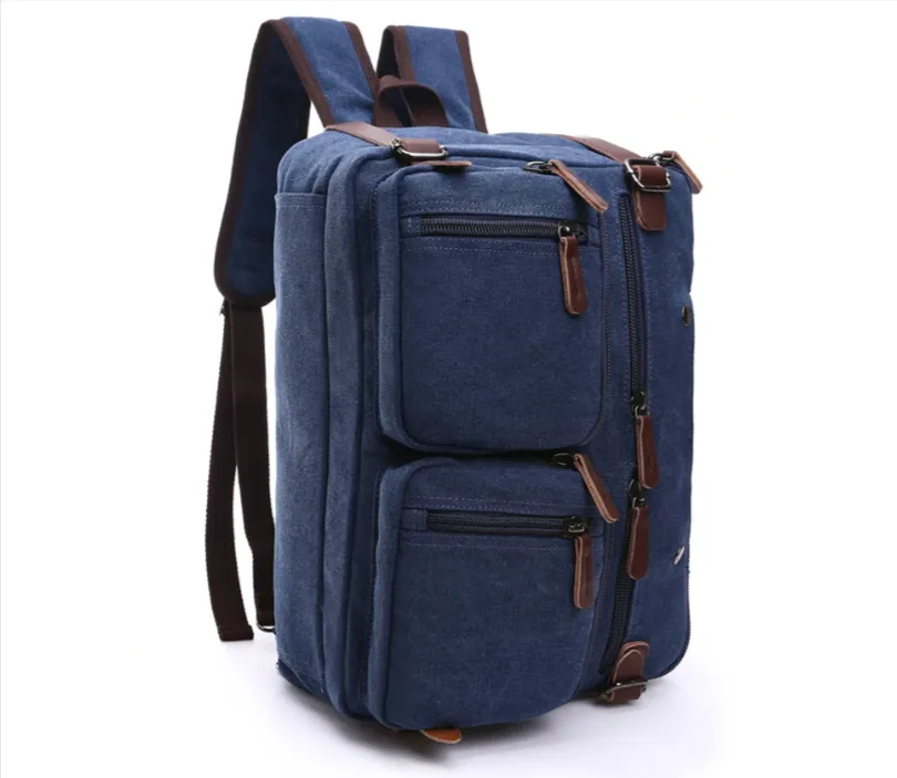 Unisex Canvas Multi-Functional Laptop Bag 8691-2 Blue