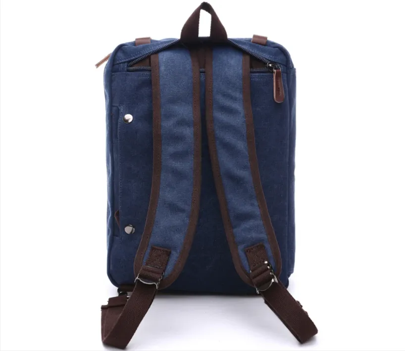 Unisex Canvas Multi-Functional Laptop Bag 8691-2 Blue