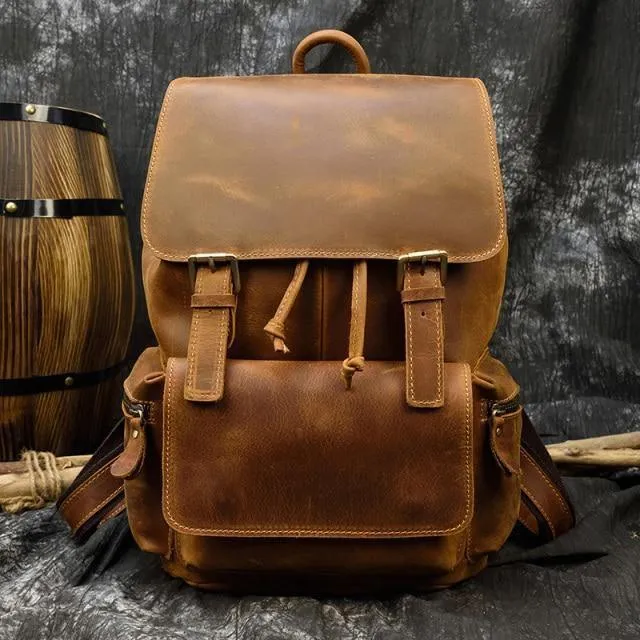 Vintage Genuine Leather Backpacks For Men And Women -