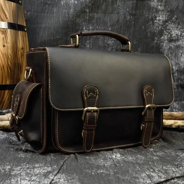 Vintage Style Leather Messenger Bag Photography Camera Bag