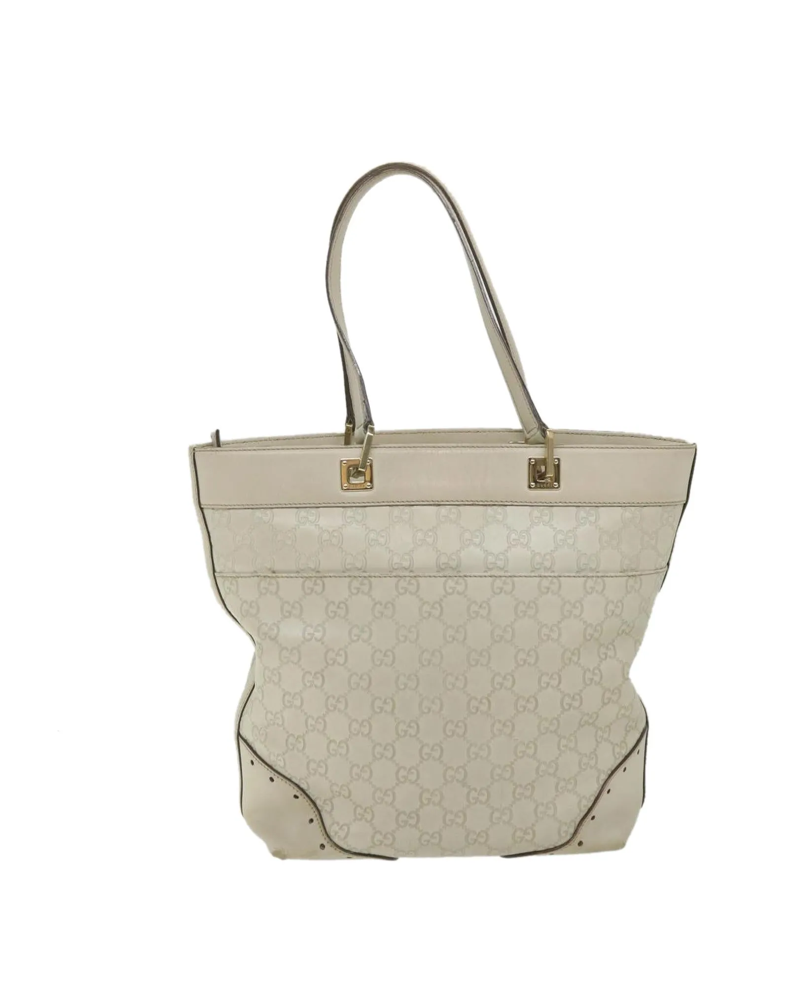 White GG Canvas Shoulder Bag