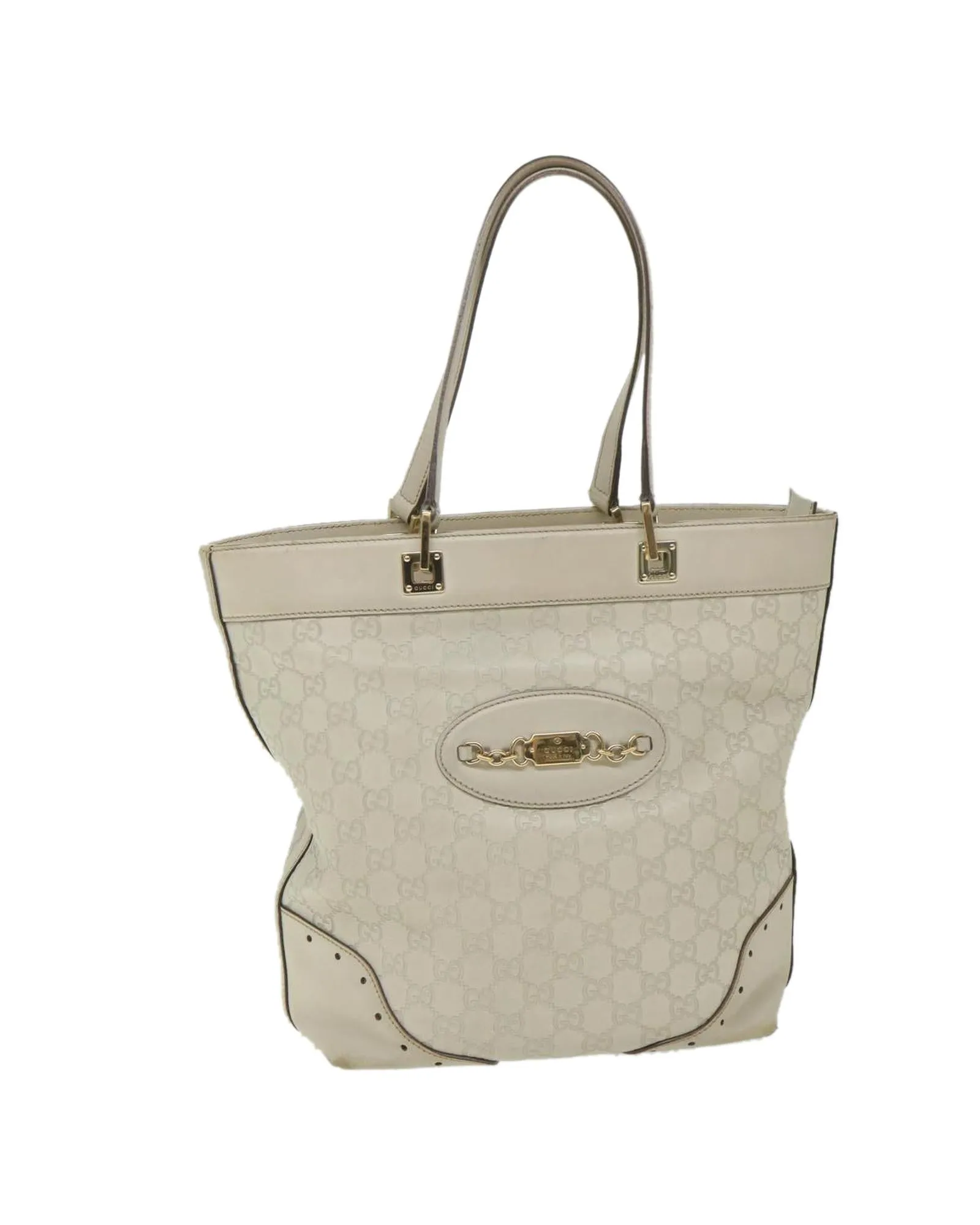 White GG Canvas Shoulder Bag